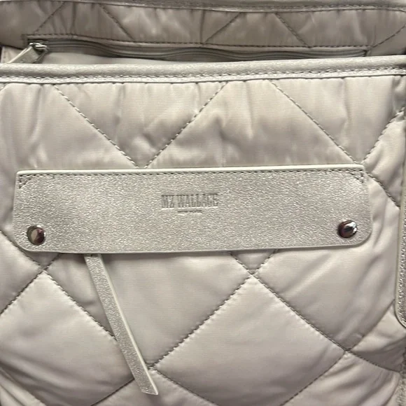 MZ Wallace Small Quilted Madison Shopper in Frost - Picture 7 of 15